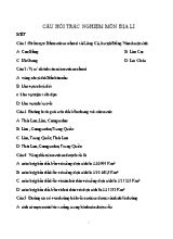 140 Câu hỏi trắc nghiệm ôn tập Địa lí lớp 12